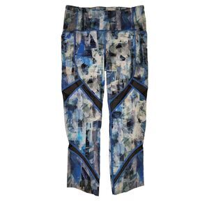 Lululemon On Pace Crop 21” Leggings Size 4 Sun Dazed Multi Blue Vented Mesh 24W